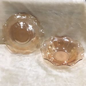 🔸Floragold Amber Ruffled Fruit Bowl - Set of 2